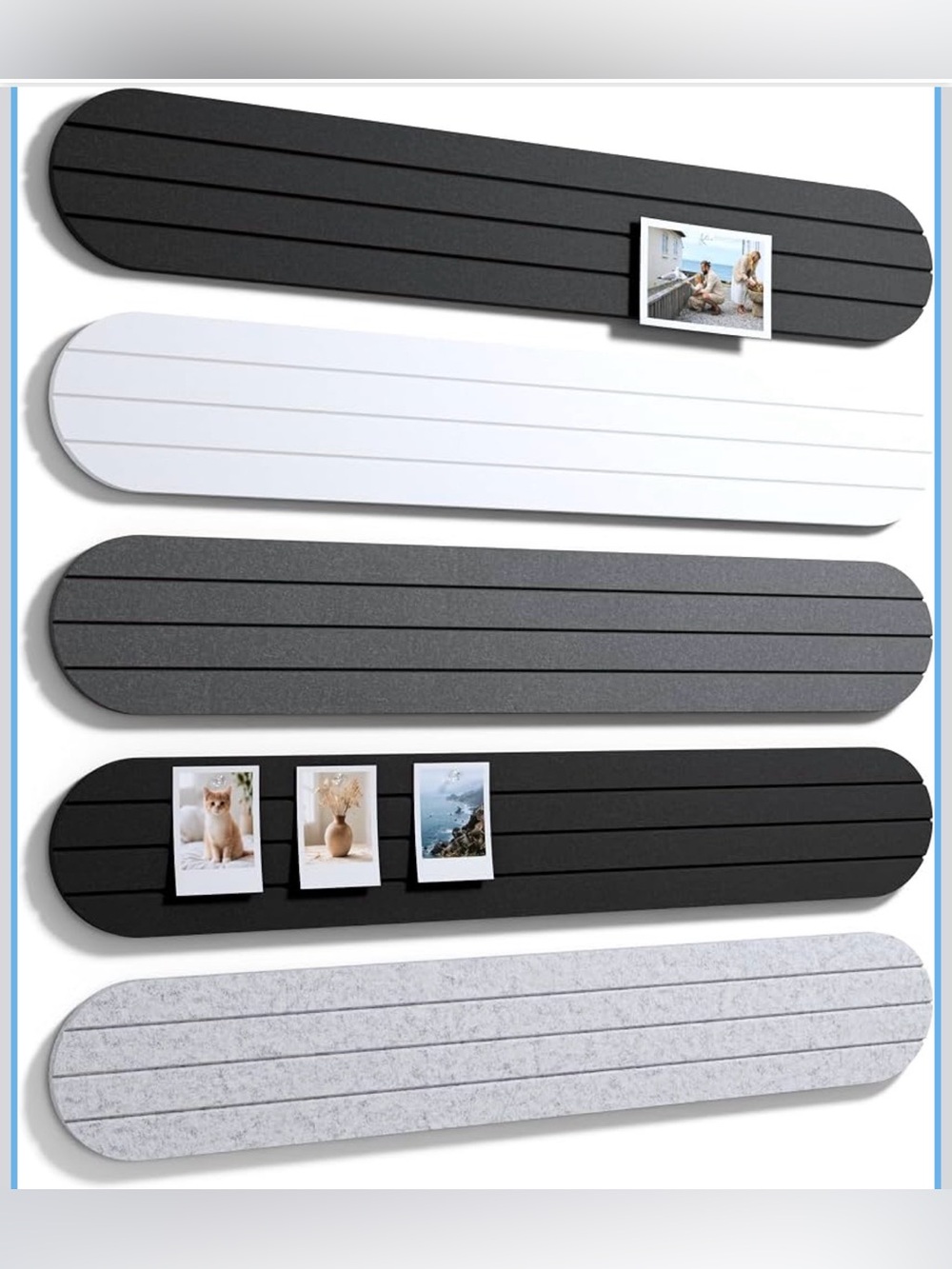 Large Felt Bulletin Board, 5-pack foldable wall panels with adhesive tabs, NIB